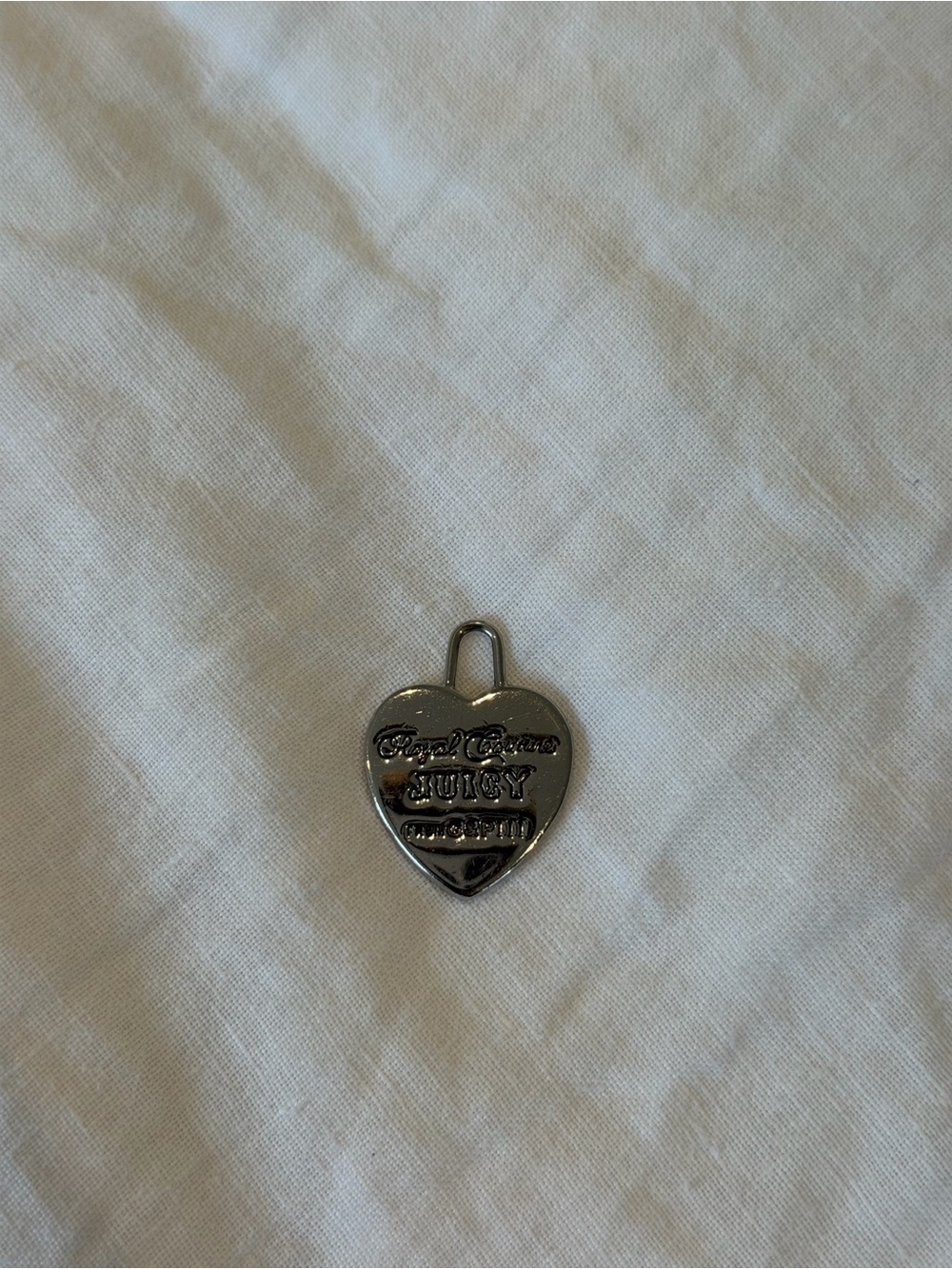 Vintage Juicy Couture Silver Heart Charm Pendant